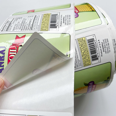 CMYK Baskı Vinil Etiketler gıda Şişesi Ambalaj Rulo Etiket Yapışkanlı Gıda Ürünleri İçin Özelleştirilmiş Yazıcı Etiketi