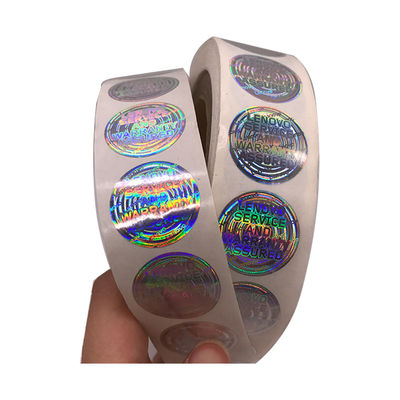Su geçirmez 2D 3D Yuvarlak Rulo Hologram Otantik Çıkartmalar