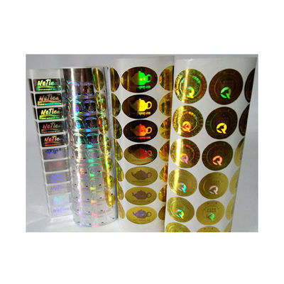 Su geçirmez 2D 3D Yuvarlak Rulo Hologram Otantik Çıkartmalar
