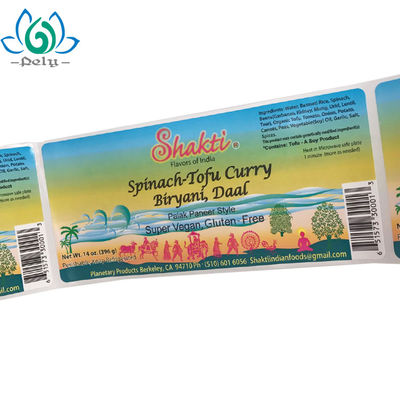 Şeffaf PVC Yiyecek ve İçecek Etiketleri Tambur Etiket Baskısı