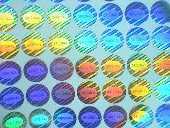 ISO9001 2008 CMYK Renkli Gümüş Hologram Etiket, Özel Güvenlik Hologram Çıkartmalar