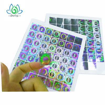 Parlak Geçerli Gümüş Folyo Hologram Etiket Etiketi, Açık Tamper Korumalı Çıkartmalar