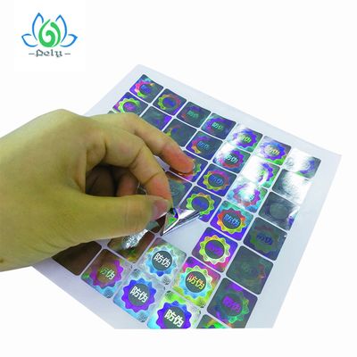 Parlak Geçerli Gümüş Folyo Hologram Etiket Etiketi, Açık Tamper Korumalı Çıkartmalar