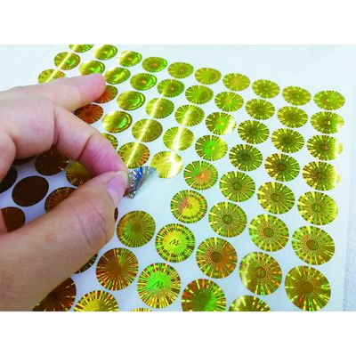 Oilproof Su Geçirmez 3D Hologram Sabotaj Belirgin Güvenlik Etiketleri