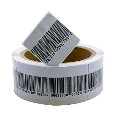 Hırsızlık Önleme RF 4 * 4cm Yumuşak Barkod Etiket Etiket Etiketi 8.2 MHz EAS Güvenlik Barkod Etiket Rulo