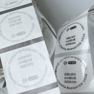 40mm Yuvarlak Şeffaf Vinil Parlak Kendinden Yapışkanlı Etiket Ruj Şeffaf Kendinden Yapışkanlı Etiketler