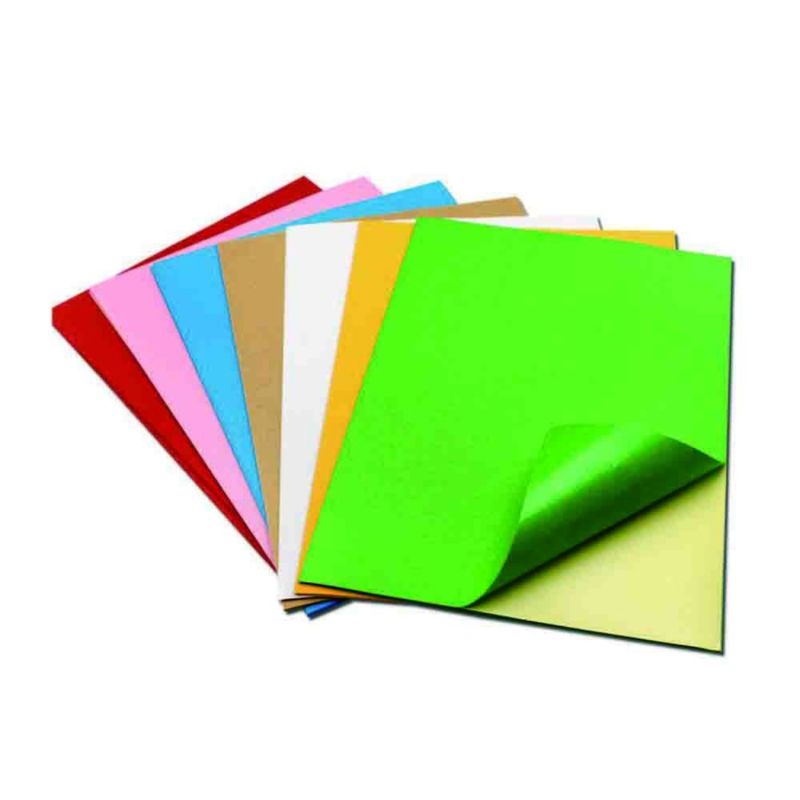 Renkli A4 Premium% 100 Odun Hamuru Yüksek Yapışkanlı Etiket Kağıdı Letter Boyutlu Vinil Etiket Kağıdı